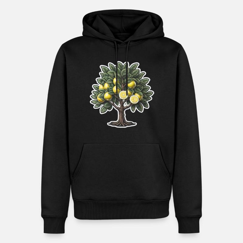 Zitronenbaum - Männer Premium Bio Hoodie - Schwarz