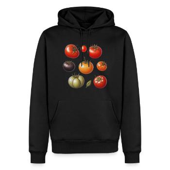 Tomates - Sweat à capuche Premium bio Homme - noir - Devant - Nico (187cm)