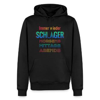 Schlager encore et encore - Sweat à capuche Premium bio Homme - noir - Devant - Nico (187cm)