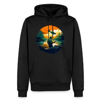 Truite pêcheuse - Sweat à capuche Premium bio Homme - noir - Devant - Nico (187cm)
