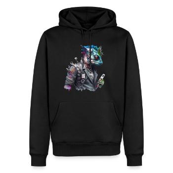 CS Cameleon, animal de la collection Cyber Squad - Sweat à capuche Premium bio Homme - noir - Devant - Nico (187cm)