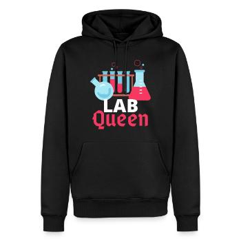 Königin des Labors, Queen of the lab - Sweat à capuche Premium bio Homme - noir - Devant - Nico (187cm)