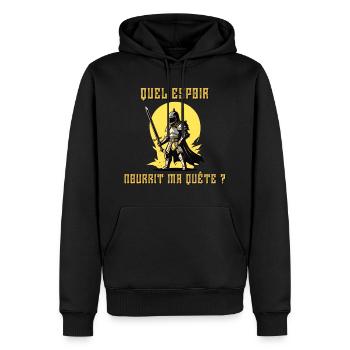 Welche Hoffnung hat meine Suche? - Männer Premium Bio Hoodie - Schwarz - Vorne - Nico (187cm)