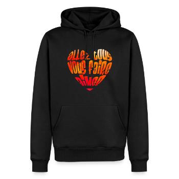 Allez tous vous faire aimer - Sweat à capuche Premium bio Homme - noir - Devant - Nico (187cm)
