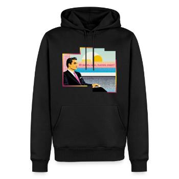 Hart arbeiten, klug spielen! - Männer Premium Bio Hoodie - Schwarz - Vorne - Nico (187cm)
