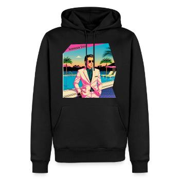 Sommerlicher Stil - Männer Premium Bio Hoodie - Schwarz - Vorne - Nico (187cm)