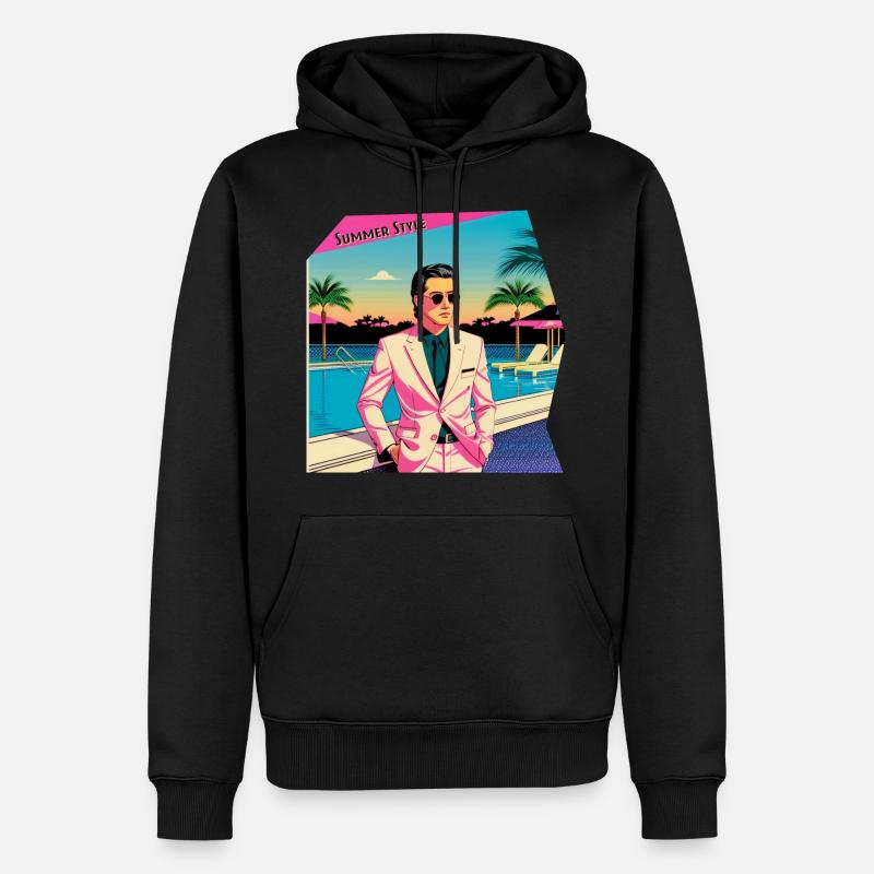 Style d’été - Sweat à capuche Premium bio Homme - noir