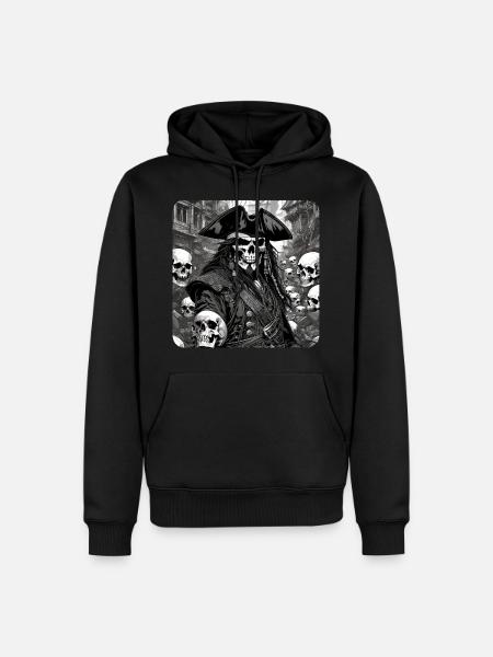 Pirate with skulls - Men’s Premium Organic Hoodie - black