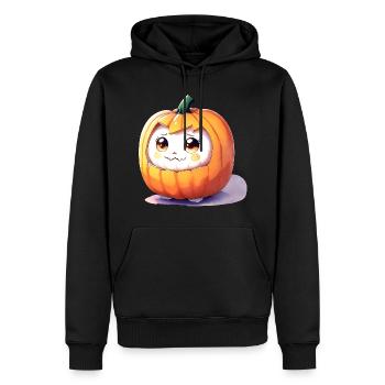 Citrouille collection Kawaii - Sweat à capuche Premium bio Homme - noir - Devant - Nico (187cm)