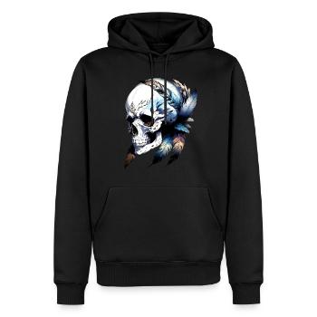 Harpie Skull collection Goth - Sweat à capuche Premium bio Homme - noir - Devant - Nico (187cm)