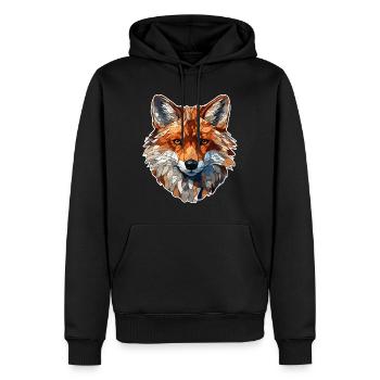Renard - Sweat à capuche Premium bio Homme - noir - Devant - Nico (187cm)