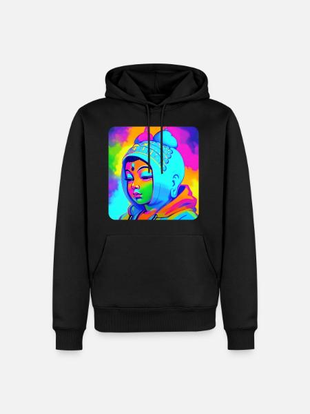 Cute Buddha Head - Men’s Premium Organic Hoodie - black