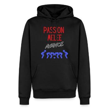 Passion flock federal rugby - Men’s Premium Organic Hoodie - black - Front - Nico (187cm)