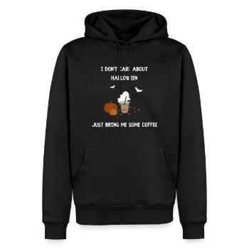 Halloween - just bring me coffee Geist Kaffee - Männer Premium Bio Hoodie - Schwarz - Vorne - Nico (187cm)