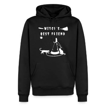 Witch's Best Friend Katze Hexe Halloween - Männer Premium Bio Hoodie - Schwarz - Vorne - Nico (187cm)