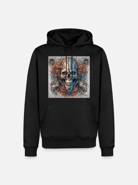 Biomechanical skull - Men’s Premium Organic Hoodie - black