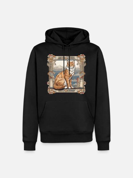 Noble Cat - Men’s Premium Organic Hoodie - black