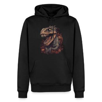 Dinosaure Halloween Déguisement aigre mignon - Sweat à capuche Premium bio Homme - noir - Devant - Nico (187cm)