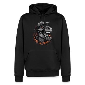 Dinosaure Halloween Déguisement aigre mignon - Sweat à capuche Premium bio Homme - noir - Devant - Nico (187cm)