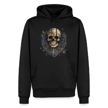Déguisement de squelette d’Halloween - Sweat à capuche Premium bio Homme - noir - Devant - Nico (187cm)