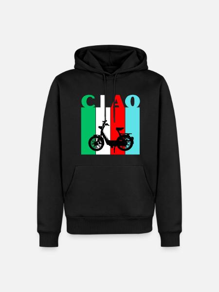 CIAO - Männer Premium Bio Hoodie - Schwarz