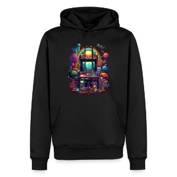 Retro Spielautomat bunt Spielen Zocken Videospiele - Männer Premium Bio Hoodie - Schwarz - Vorne - Nico (187cm)