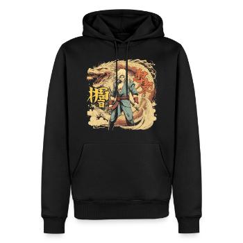 Anime Dragon Mann - Männer Premium Bio Hoodie - Schwarz - Vorne - Nico (187cm)