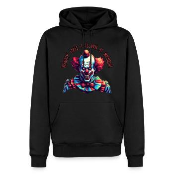 Niemand mag einen Clown um Mitternacht - Männer Premium Bio Hoodie - Schwarz - Vorne - Nico (187cm)