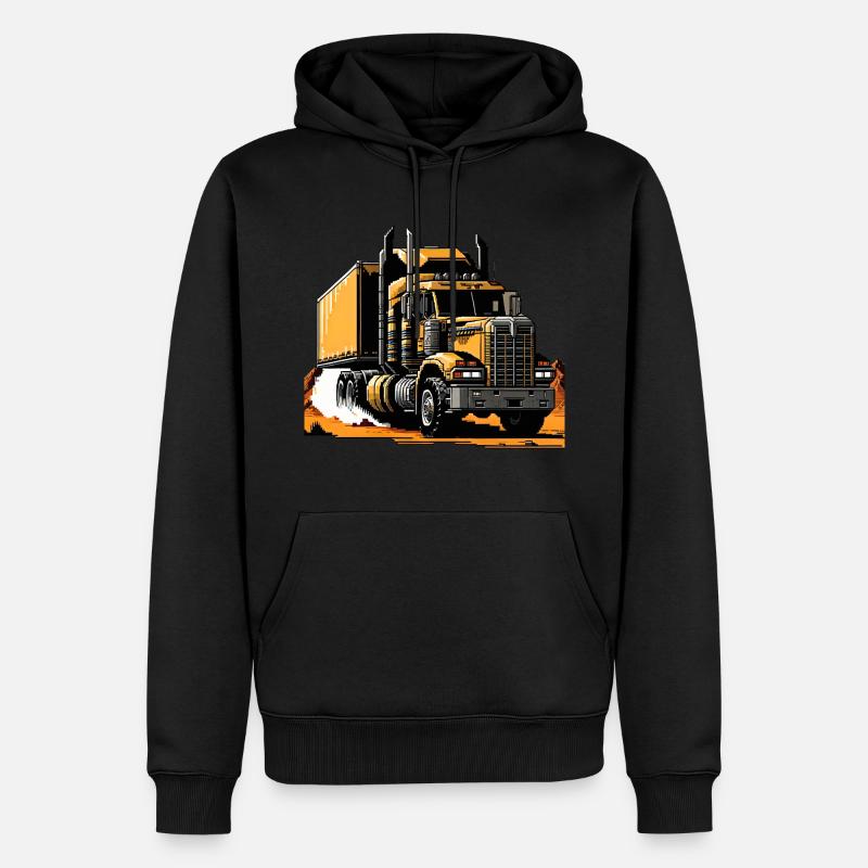 Postapokalyptischer Sattelschlepper - Männer Premium Bio Hoodie - Schwarz