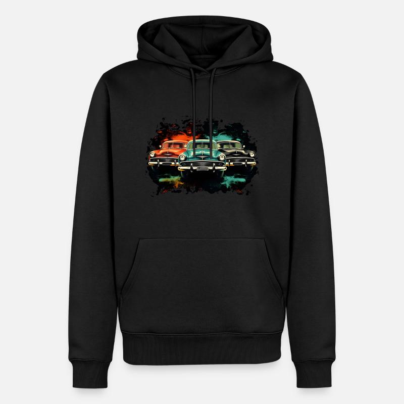 Oldtimer, Autos - Männer Premium Bio Hoodie - Schwarz