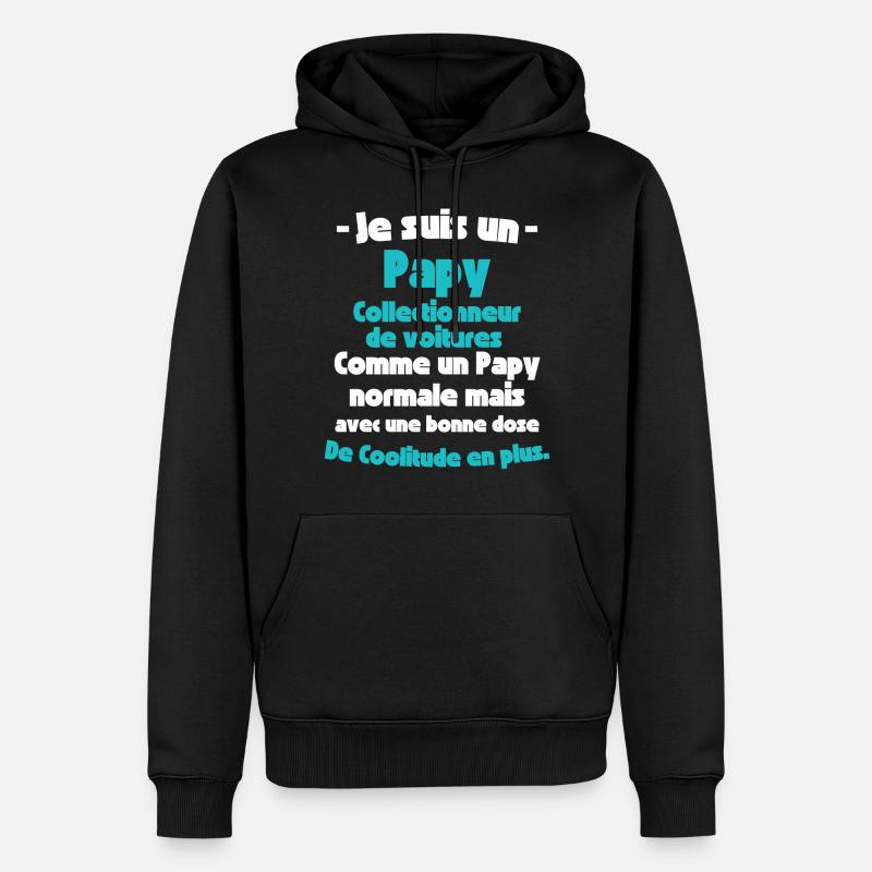 Papy Collectionneur de Voitures - Sweat à capuche Premium bio Homme - noir