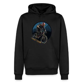 Mountain Bike Bicycle Hobby Leisure Sports Wilderness - Men’s Premium Organic Hoodie - black - Front - Nico (187cm)