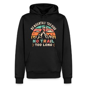 Pas de montagne trop haute, pas de chemin trop long - Sweat à capuche Premium bio Homme - noir - Devant - Nico (187cm)