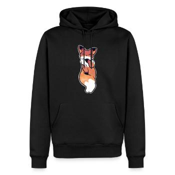 Renard mignon kawaii - Sweat à capuche Premium bio Homme - noir - Devant - Nico (187cm)