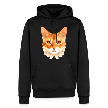 Polygon Cat - Männer Premium Bio Hoodie - Schwarz - Vorne - Nico (187cm)