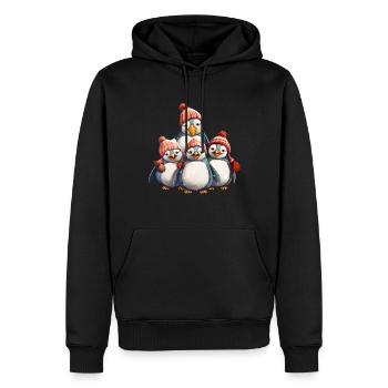 Penguin Family Winter Christmas Winter Animal - Sweat à capuche Premium bio Homme - noir - Devant - Nico (187cm)