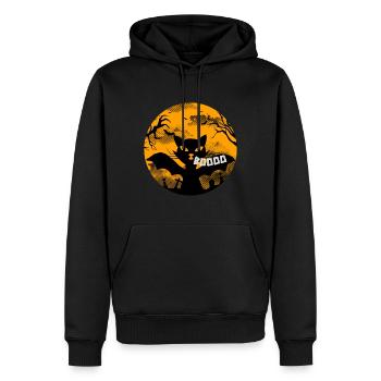 Helloween chat drôle et effrayant - Sweat à capuche Premium bio Homme - noir - Devant - Nico (187cm)