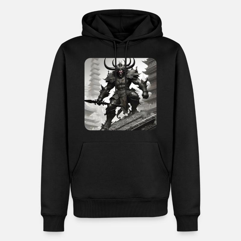 Teuflischer Dämon - Männer Premium Bio Hoodie - Schwarz
