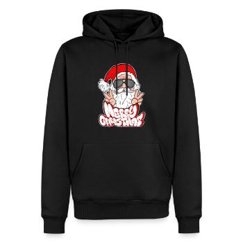 Joyeux Noël Frohe Weihnachten - Männer Premium Bio Hoodie - Schwarz - Vorne - Nico (187cm)