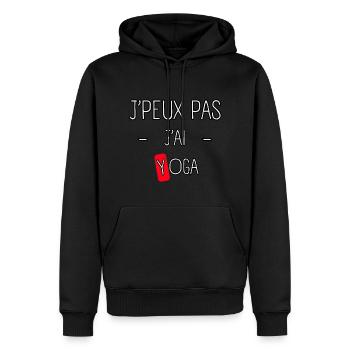 J'peux pas j'ai Yoga - Sweat à capuche Premium bio Homme - noir - Devant - Nico (187cm)