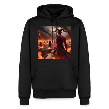 Folge mir in den Abgrund - Infernal Devil's Pact #02 - Männer Premium Bio Hoodie - Schwarz - Vorne - Nico (187cm)