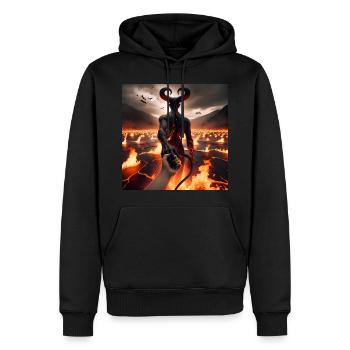 Suivez-moi jusqu’à l’abîme - Pacte du Diable Infernal #06 - Sweat à capuche Premium bio Homme - noir - Devant - Nico (187cm)