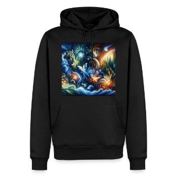 Natur-Inspirationen - Männer Premium Bio Hoodie - Schwarz - Vorne - Nico (187cm)