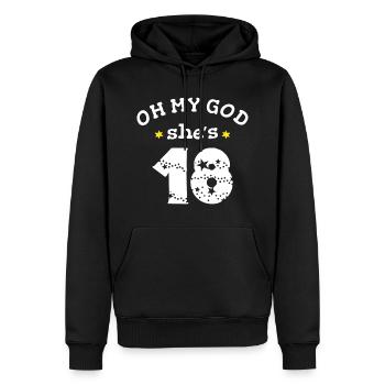 Oh mon dieu, elle a 18 ans - Sweat à capuche Premium bio Homme - noir - Devant - Nico (187cm)