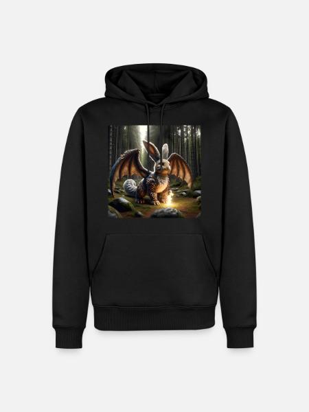 Fire Breathing Bunny Dragon #15 - Men’s Premium Organic Hoodie - black
