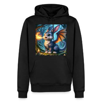 Fire Breathing Bunny Dragon #02 - Men’s Premium Organic Hoodie - black - Front - Nico (187cm)