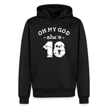 Oh mon dieu, elle a 18 ans - Sweat à capuche Premium bio Homme - noir - Devant - Nico (187cm)