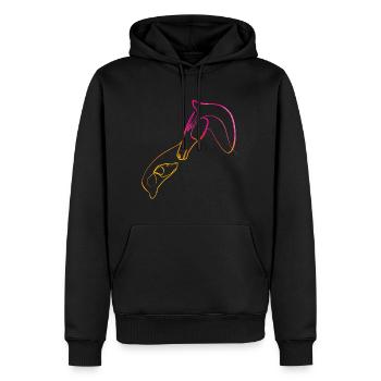 Ich liebe Pferde und Hunde Singleline-Kunst - Männer Premium Bio Hoodie - Schwarz - Vorne - Nico (187cm)