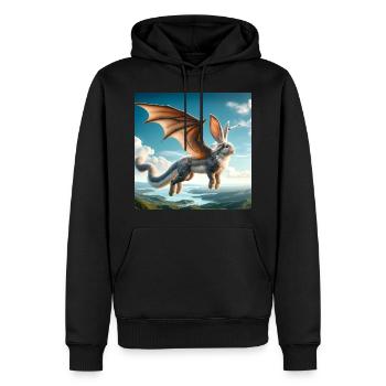 Flying Bunny Dragon #02 - Men’s Premium Organic Hoodie - black - Front - Nico (187cm)