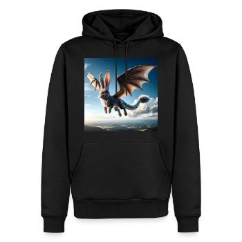 Flying Bunny Dragon #01 - Men’s Premium Organic Hoodie - black - Front - Nico (187cm)
